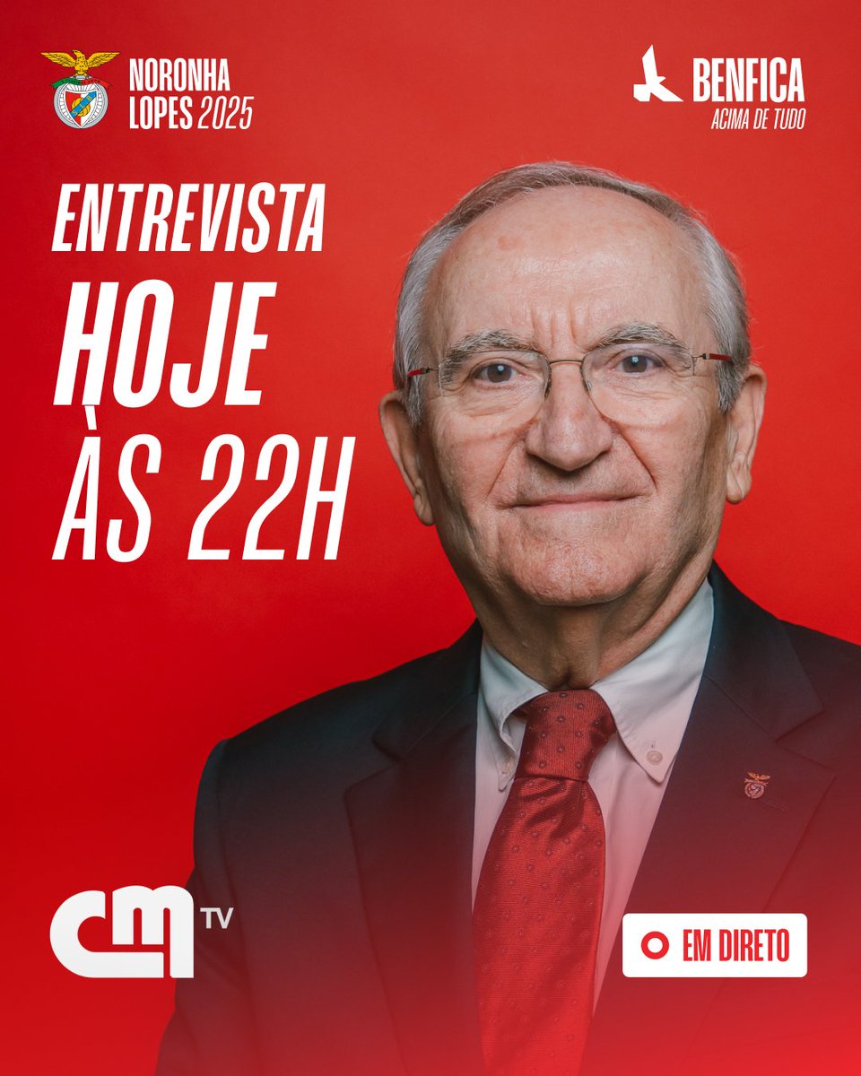 jnoronhalopes's tweet image. Hoje, às 22h, o António Bagão Félix, candidato a Presidente do Conselho Fiscal, vai estar na CMTV para uma entrevista sobre o novo rumo fundamental para o nosso Clube.

Estejam atentos para ouvir este senador do Benfiquismo. Até logo!

#Noronha2025 #BenficaAcimaDeTudo 🔴⚪