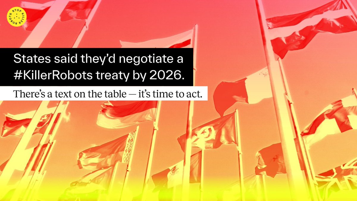 BanKillerRobots's tweet image. Amid growing global instability, this UNGA resolution on #KillerRobots demonstrates countries’ resolve to safeguard humanity from #AutonomousWeapons. They must support it to #StopKillerRobots

Watch the discussions live: webtv.un.org/en/asset/k1e/k…