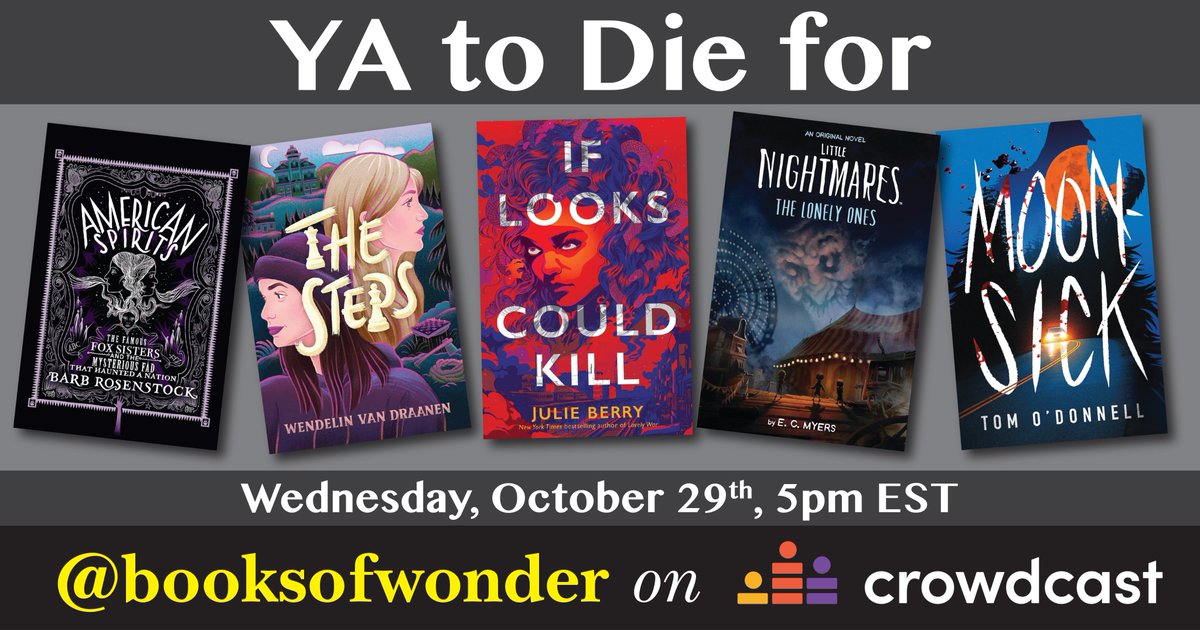 Save your spot for this free "YA to Die For" event! Open to everyone! Looking forward to being part of this <a href="/BooksofWonder/">Books of Wonder</a> author panel. Join us here: crowdcast.io/c/ya-to-die-for