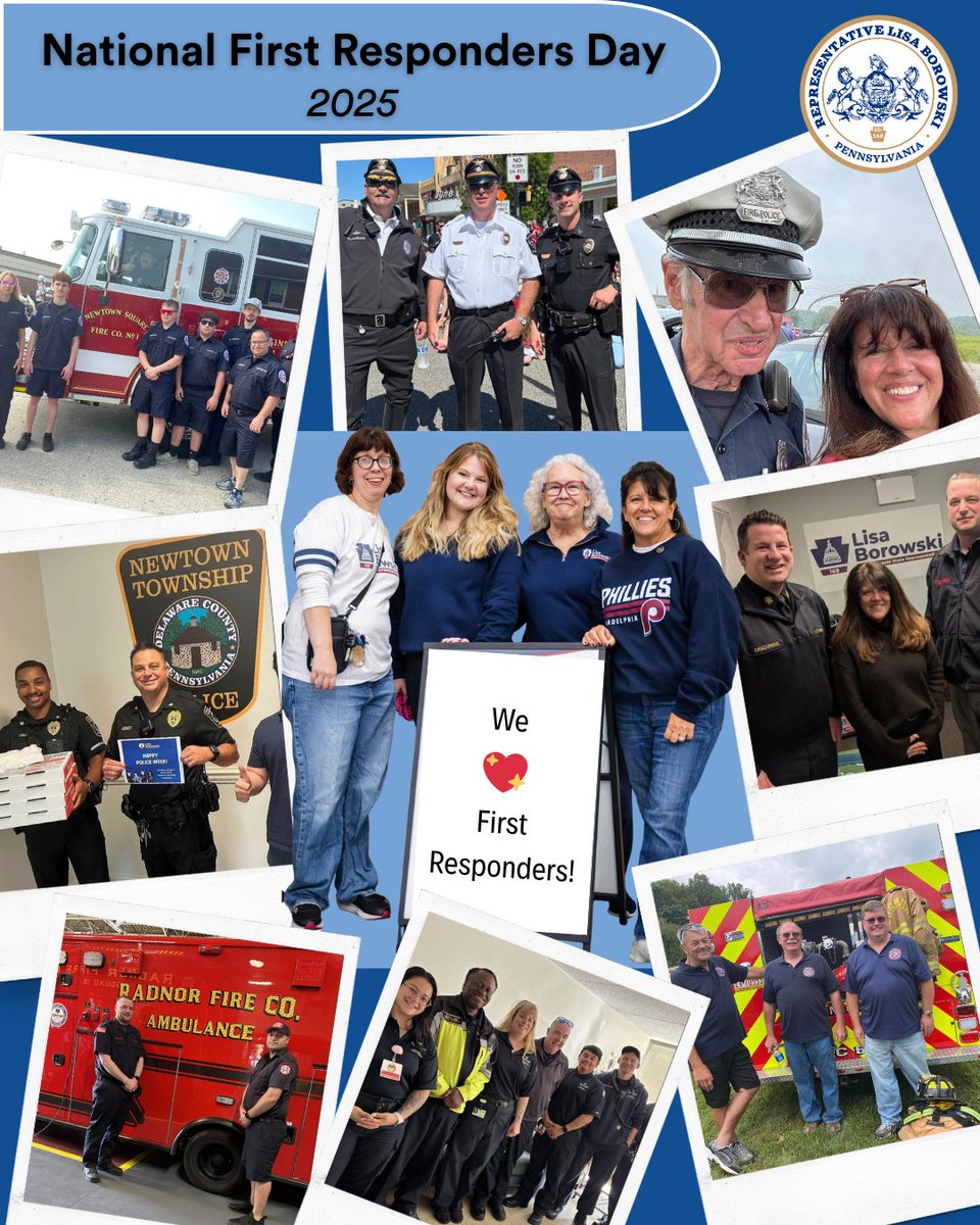 RepBorowski's tweet image. I’m endlessly grateful for the incredible first responders here in Delco who show up for us every day — often in our hardest moments. Your courage, professionalism, and compassion keep our communities safe and strong. From the bottom of my heart, thank you for your hard work.