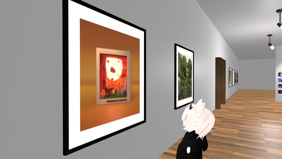 I've been working on a little something lately.
Here's a picture of me in the metaverse admiring one of my favorite art pieces I own by <a href="/IlkesOrbit/">IlkesOrbit</a>