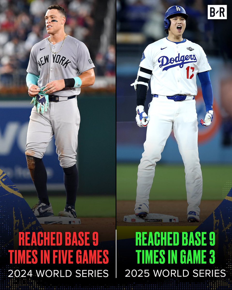 BleacherReport's tweet image. This stat is WILD 😱

Ohtani was walked FIVE TIMES alone in Game 3, the most for any player in MLB history 🤯