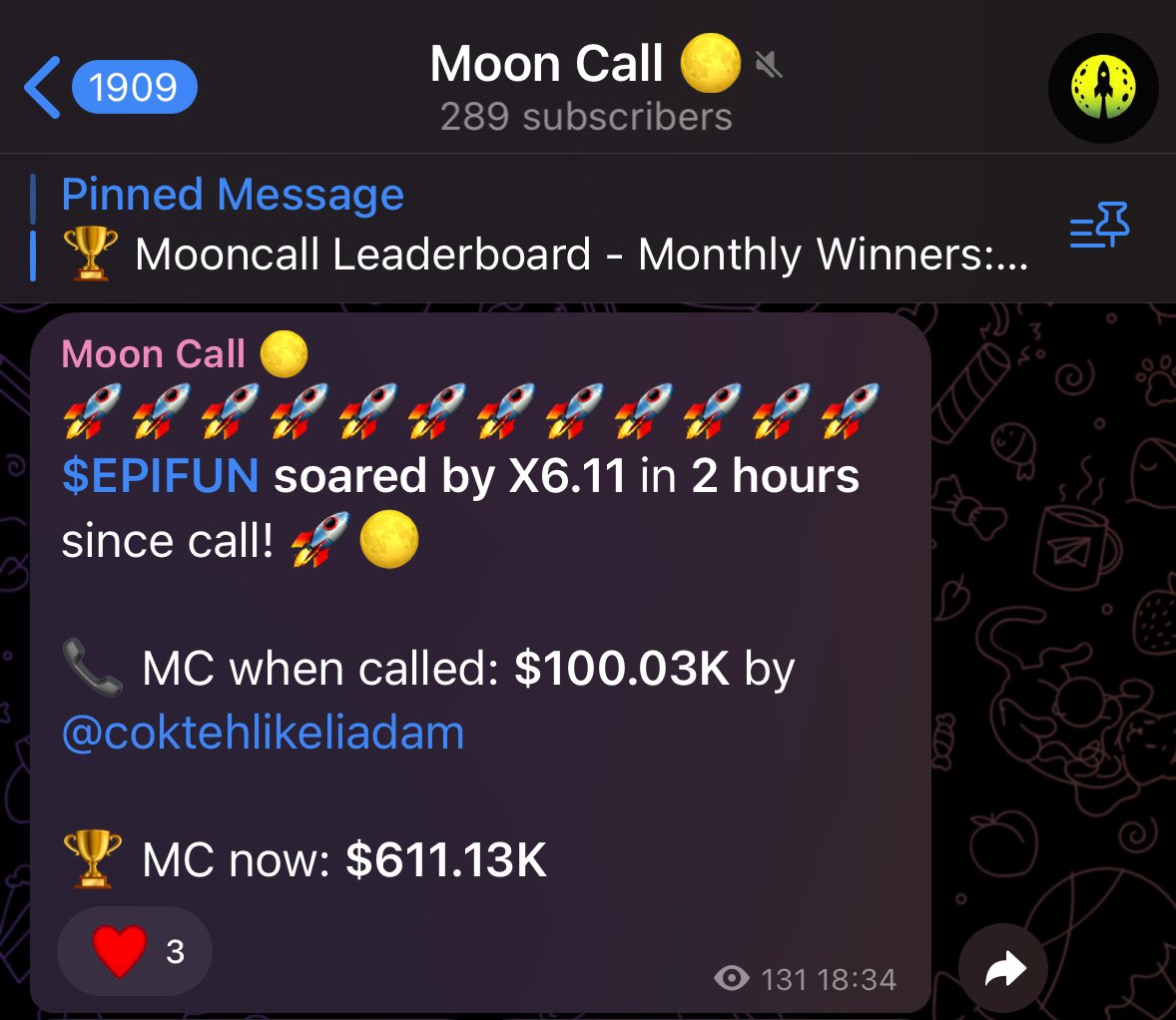 mooncallbot's tweet photo. Some of today’s calls in #mooncall bot.
Did you fade again? https://t.co/peF6QWiGcs