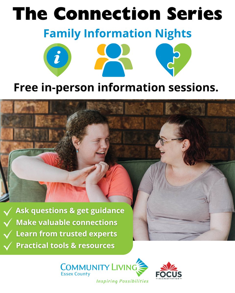 Join us for the 3rd installment of The Connection Series – Family Information Nights! Register: bit.ly/4gC5m0

➡️Transitioning to Adulthood
Prepare for life after 18, incl changes in services, legal rights &amp; planning for independence
Nov 4 6–7:30 PM
372 Talbot St. N.