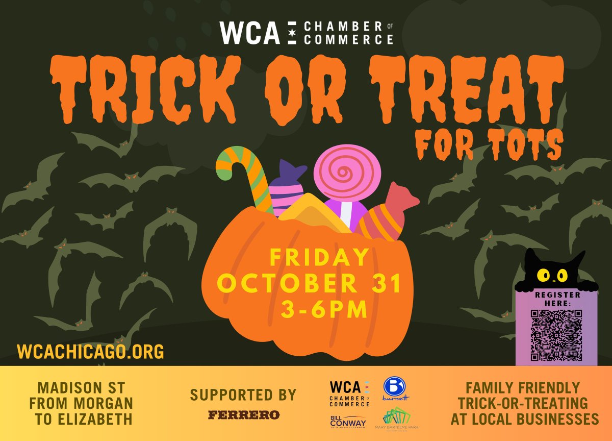Alderman Bill Conway (@aldconway) on Twitter photo Join <a href="/wcachicago/">West Central Chamber</a> on Friday, October 31st for Trick or Treating on Madison from Morgan to Elizabeth!🎃🍬
My team and I will be handing out candy with <a href="/MaryBartelmePAC/">Mary Bartelme Park</a> at Madison and Aberdeen from 3-6pm. Hope to see you there! Join <a href="/wcachicago/">West Central Chamber</a> on Friday, October 31st for Trick or Treating on Madison from Morgan to Elizabeth!🎃🍬
My team and I will be handing out candy with <a href="/MaryBartelmePAC/">Mary Bartelme Park</a> at Madison and Aberdeen from 3-6pm. Hope to see you there!