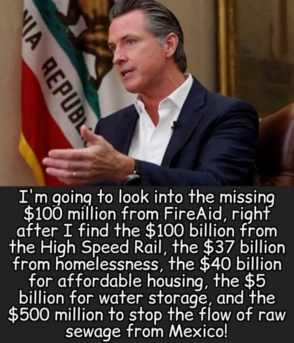 DonDiaz08's tweet photo. Stop gaslighting yourself #GaslightingGavin aka “Gov High Speed Rail To Nowhere!!” You’ve already gerrymandered all the votes you’re ever gonna squeeze from your egregious rigged districts!! Your failed state represents top to bottom inept incompetent Democrat leadership which you have transformed into a THIRD WORLD DISASTER!! Prop 50 will fail as even Californians have had enough from #DoNothingDems like you who have squandered 10s of $ BILLIONS of public with ZERO to show for it except disappearing into private DEM PRIVATE POCKETS!! Like your High Speed Rail To NOWHERE where did all the money go #GaslightingGavin?!! FYI: Americans don’t want our nation to resemble #Commiefornia!! We had enough of that under dementia patient @JoeBiden’s treasonous puppet shadow presidency!! We don’t want another #Biden 2.0!! Or another disaster like #KamalaDumpsterFire who like you #GaslightingGavin can’t run your abysmal failed record!! All you have are lies & disinformation corruption & coverups!! #VoteNoOnProp50!!
#NeverAgainGaslightingGavin!! “No Joke!”