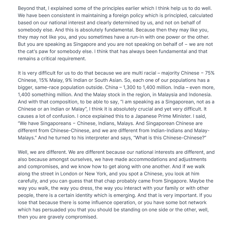 CollinSLKoh's tweet photo. Senior Minister Lee Hsien Loong cogently pushed for the national ID issue for Singapore, in the context of geopolitics and foreign influence ops. https://t.co/TMc6aZYAGC

I must say this has always been consistent - a point missed or simply ignored by Beijing back in 2016-17. https://t.co/XvweYXzg7i