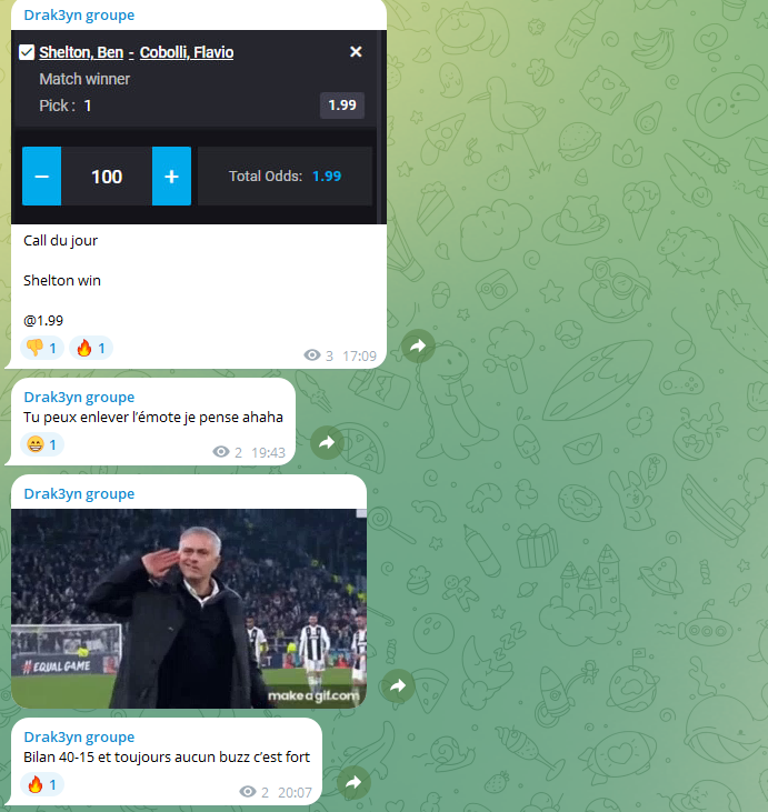 🔥Call du jour Validééééééé ✅
 
 Shleton win🎾✅

<a href="/1/">1</a>.89🤑🤑

On est en 40W-15L💪venez rejoindre la win streak c'est gratuit 

#TeamParieur