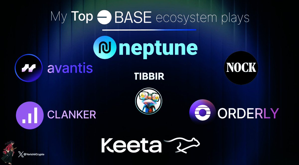 My TOP BASE ecosystem plays 🟦

<a href="/jessepollak/">jesse.base.eth</a> is setting $BASE on absolute fire.

Making it arguably THE hottest chain in all of crypto neck-to-neck with $BNB

Thought there would be no better time for me to pick my absolute BEST Base ecosystem plays :

$NPT I <a href="/NeptuneCash/">Neptune Cash</a>