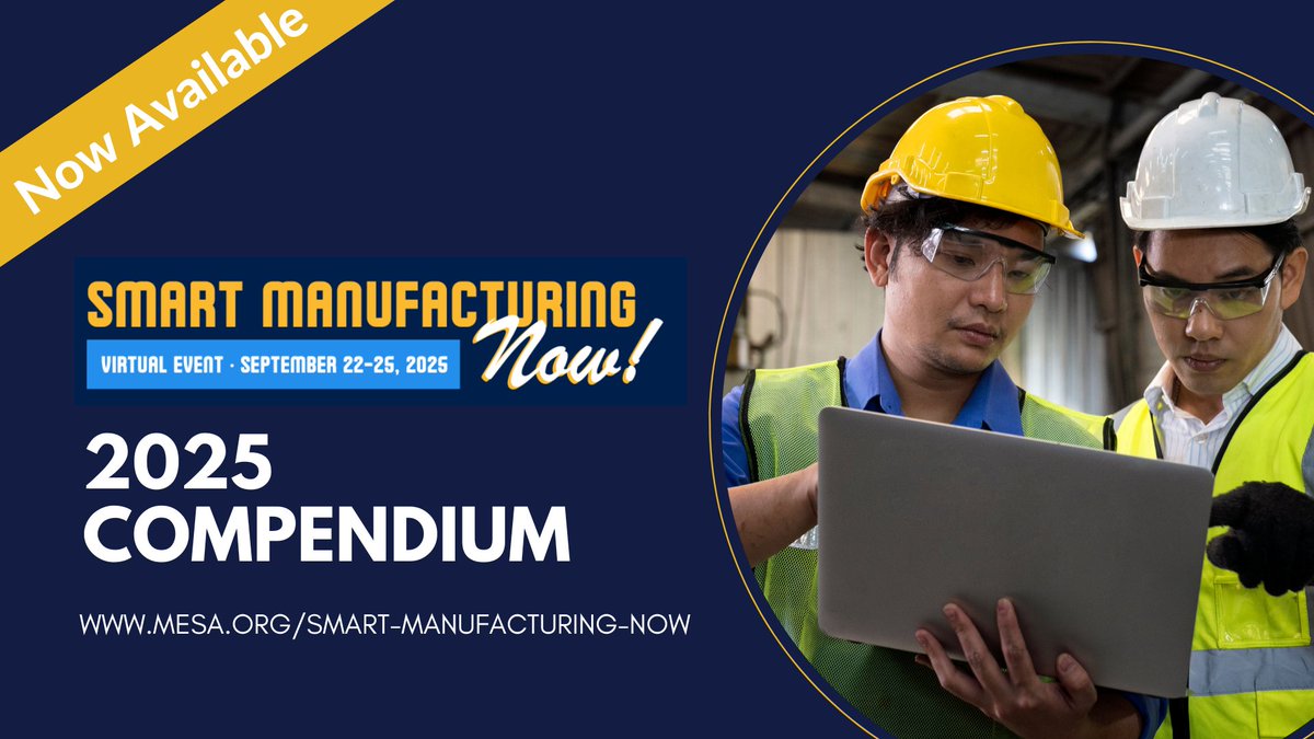 MESAp2e's tweet image. Smart Manufacturing Now 2025 showed us that transformation is about ecosystems, not just technology. MES, AI, sustainability, and workforce empowerment are all part of the journey.

📘 The full compendium is available to MESA members only: pathlms.com/mesa/courses/1…