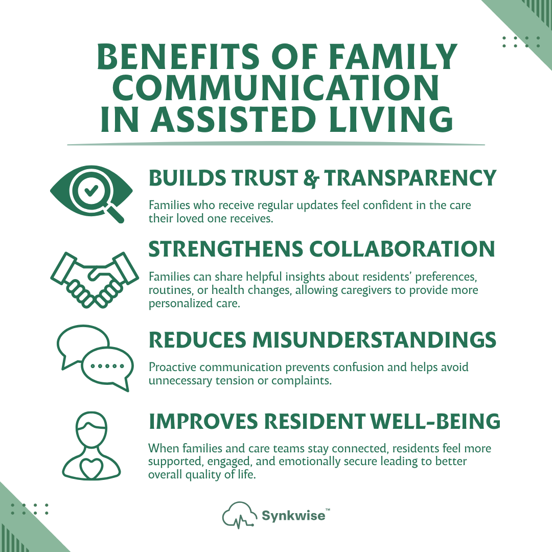 synkwise's tweet photo. Families want to feel connected, even from afar.

That’s why Synkwise includes a Family View, giving families peace of mind through secure, real-time access to care information.

Clear communication isn’t just good practice. It’s great care. 💚

#SeniorCare #AssistedLiving https://t.co/pVu9NuzR9Y