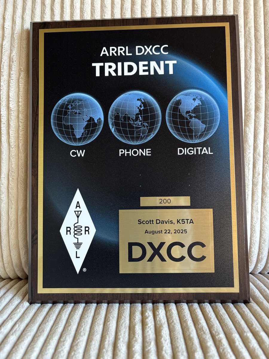 The “Triple Play” of DXCC.  Yeah, it’s kind of silly, but it’s nice-looking. I’ve got a dozen digital countries to go for the 300 endorsement.