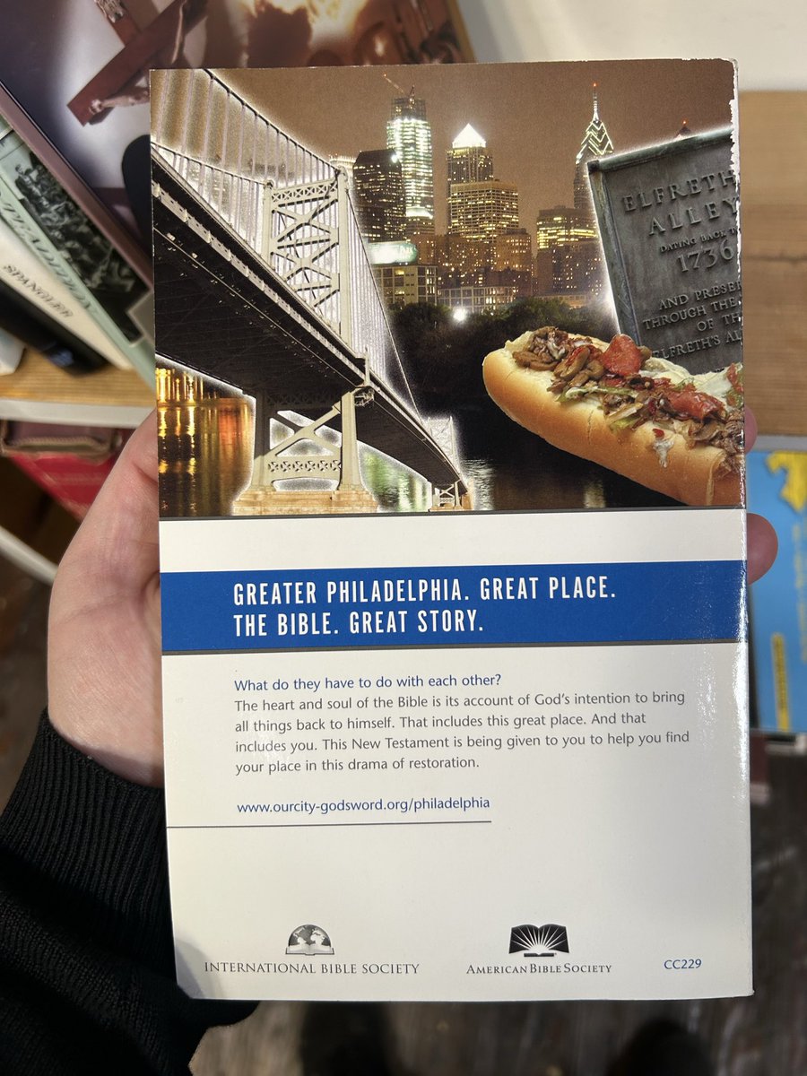 seanmhannan's tweet image. An intriguing find at Mostly Books on Bainbridge: a Philly-specific Bible