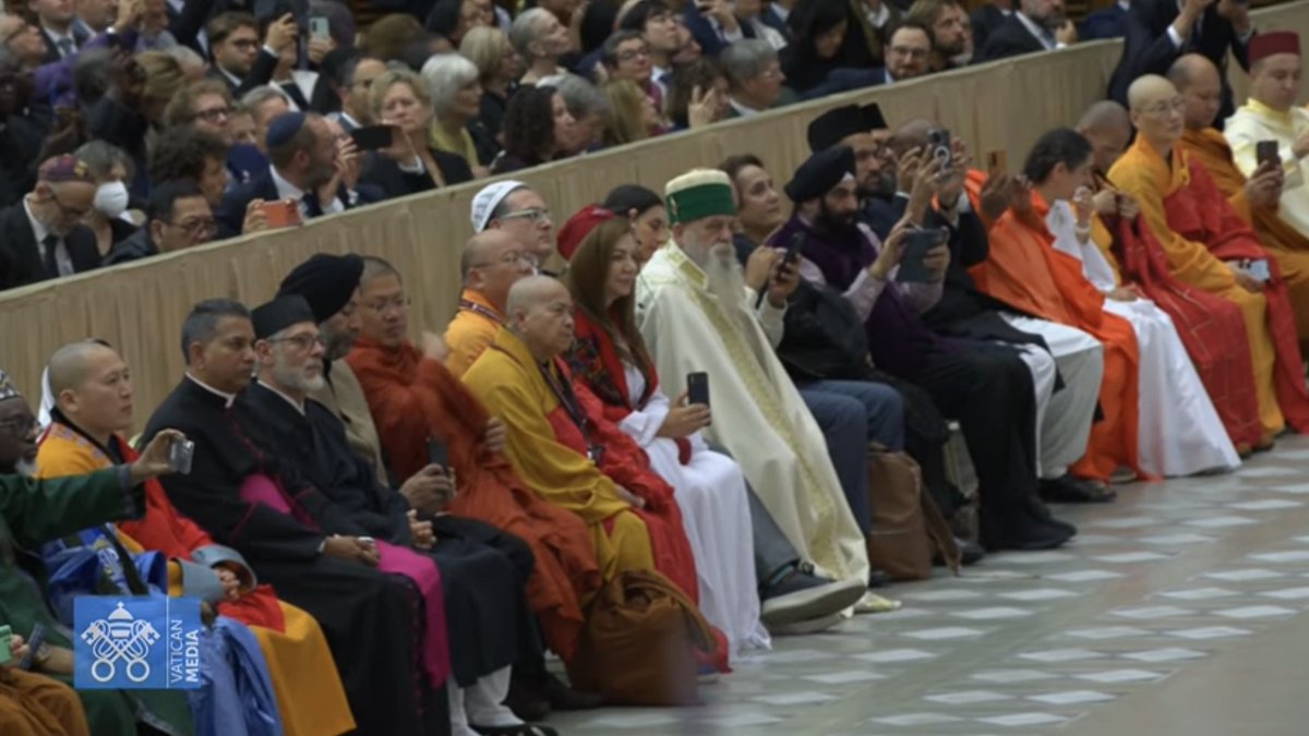 #PopeLeoXIV: Nostra Aetate teaches that "religions everywhere try to respond to the restlessness of the human heart. Each, in its own way, offers teachings, ways of life and sacred rites that help guide their followers toward peace and meaning."