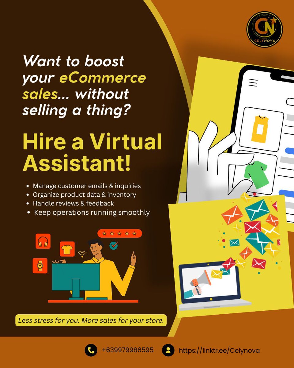 jocelva812025's tweet photo. How Virtual Assistants Boost eCommerce Sales Without Selling 🚀

A VA doesn’t need to “sell” to grow your store. 

👉 Less stress for you = More time to scale your eCommerce business.

#VirtualAssistant #eCommerceSupport #OnlineStoreGrowth #BusinessProductivity #DelegateToGrow https://t.co/LrQuI5tPQz
