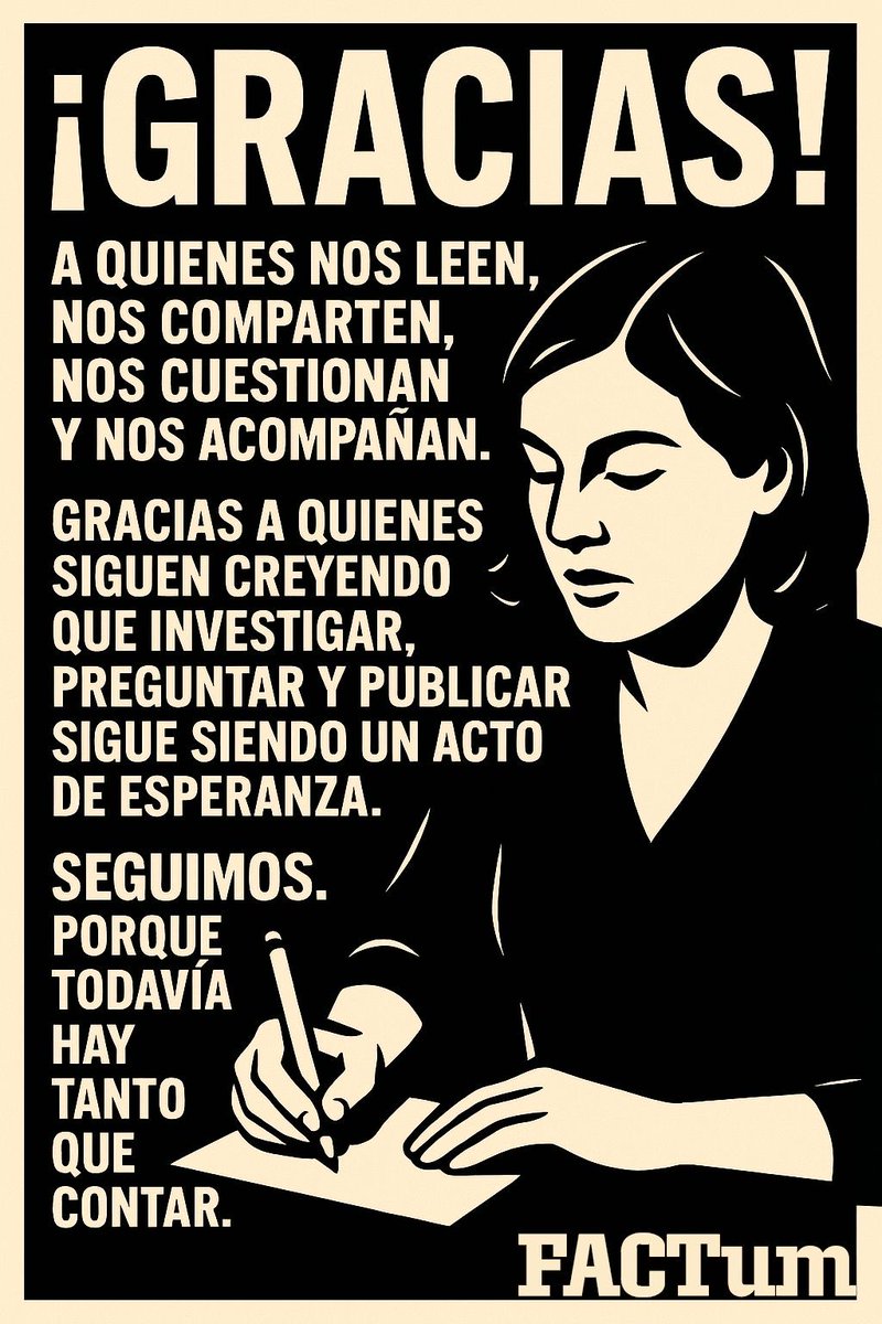 RevistaFactum's tweet photo. #Factum | 🔴 Hoy cumplimos 11 años.
Once años haciendo periodismo en serio.
Once años resistiendo en un país que castiga la verdad y premia el silencio.
Un 28 de octubre de 2014 publicamos nuestro primer reportaje. Éramos pocos, con muchas ganas y sin garantías. Desde entonces, han cambiado gobiernos, leyes y hasta libertades… pero no nuestra convicción: el periodismo libre sigue siendo necesario. Urgente.
Gracias a quienes nos leen, nos comparten, nos cuestionan y nos acompañan.
Gracias a quienes siguen creyendo que investigar, preguntar y publicar sigue siendo un acto de esperanza.
Seguimos. Porque todavía hay tanto que contar.
#11AñosDeFactum #PeriodismoMalcriado #RevistaFactum