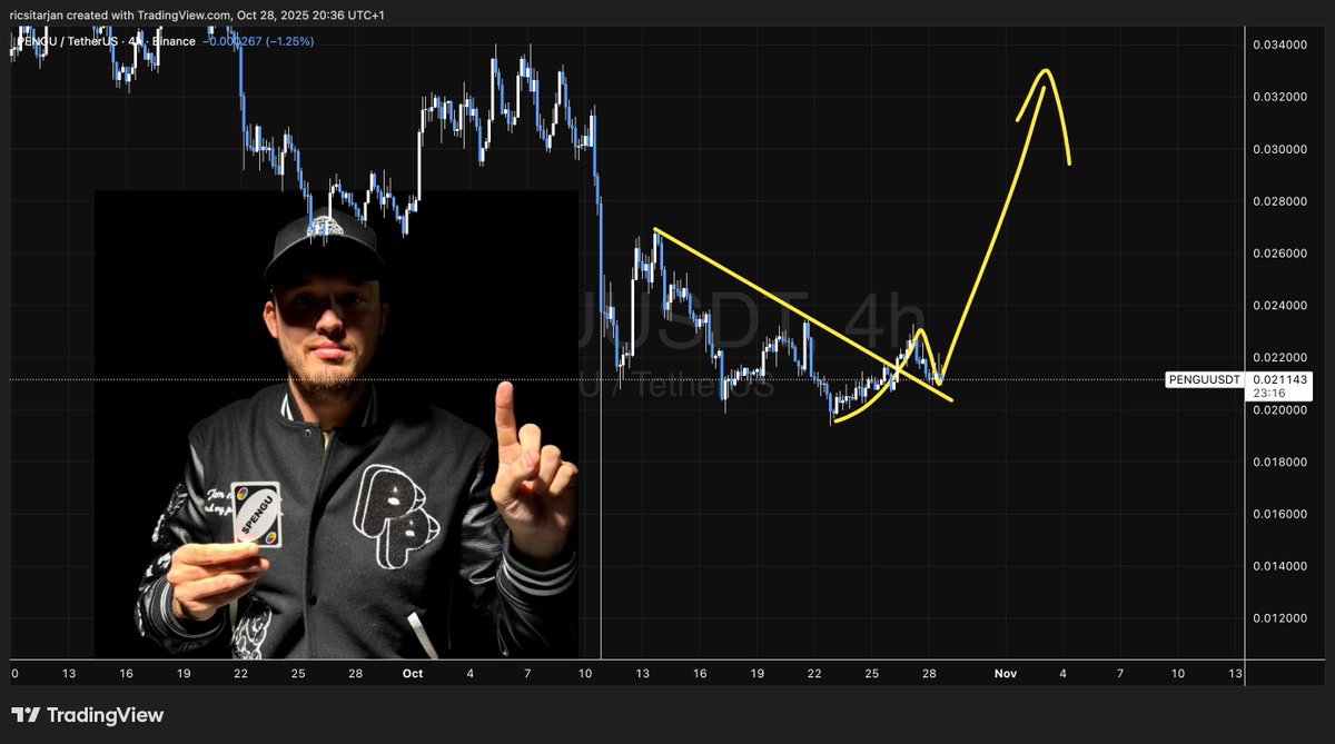 Daily $PENGU report #184
Pengu is still retesting the trendline and will bounce soon. We are the face of crypto, ETF is coming and you still think that pengu has topped? HIGHER
PENGU IS KING👑🐧