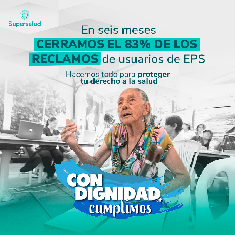 Supersalud's tweet image. 1/4: Tus reclamos sí tienen respuesta
2/4: 83% resueltos en el primer semestre de 2025
3/4: Inspección, vigilancia y control a los actores del sistema
4/4: Radica tu caso. Te acompañamos