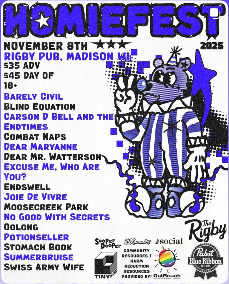 hello wisconsin!! Playing tomorrow in Milwaukee, playing Madison on the 8th ^^