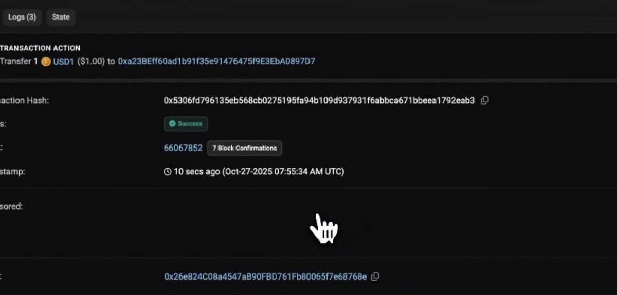 阿三项目真他妈牛逼，这也能造假，我呆了一下，他的视频露出了哈希，我就顺着哈希去看看他到底做了什么。
下边是我报告：

首先usd1不支持eip3009，也就是说没有TransferWithAuthorization的方法

但是！这个家伙在交易详情里里面竟然真的显示调用了这方法。

这让我感到头大