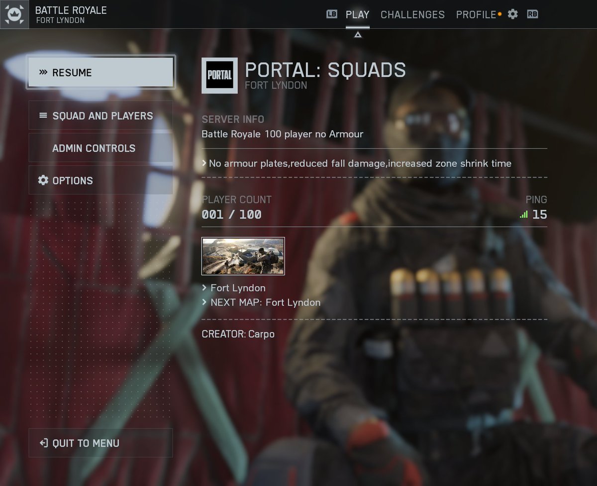 É possível criar partidas com Squads de 5 jogadores no #Redsec através do Portal do #Battlefield6