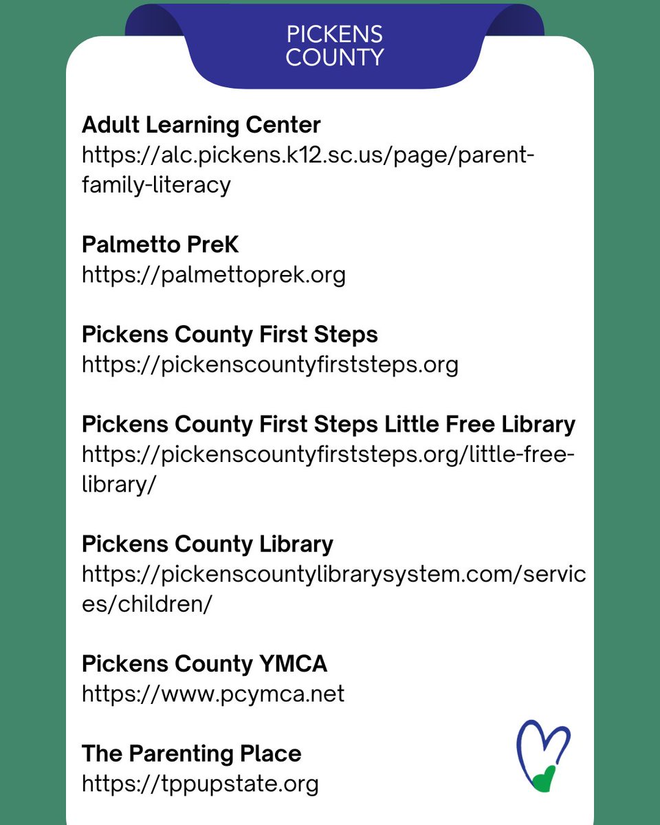 MAiN_babiesSC's tweet image. Check out these early childhood resources available in or around Anderson and Pickens counties, because every woman deserves a healthy pregnancy!

🔗 Visit mainbabies.org to learn more!

#PregnancyHealth #OpioidRecovery #EndAddictionStigma #MaternalCare #HealthyPregnancy