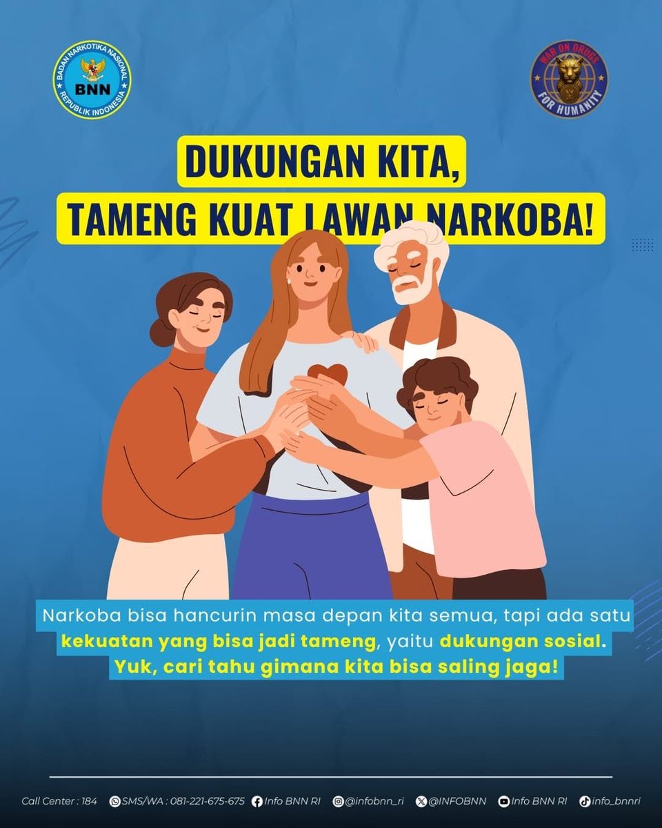INFOBNNKKOBAR's tweet image. dukungan sosial punya peran penting dalam menyelamatkan hidup seseorang? Kadang tanpa kita sadari, hal-hal kecil seperti menanyakan kabar, mendengarkan tanpa menghakimi, atau mengajak melakukan kegiatan positif bisa membawa perubahan. 
#WarOnDrugsForHumanity