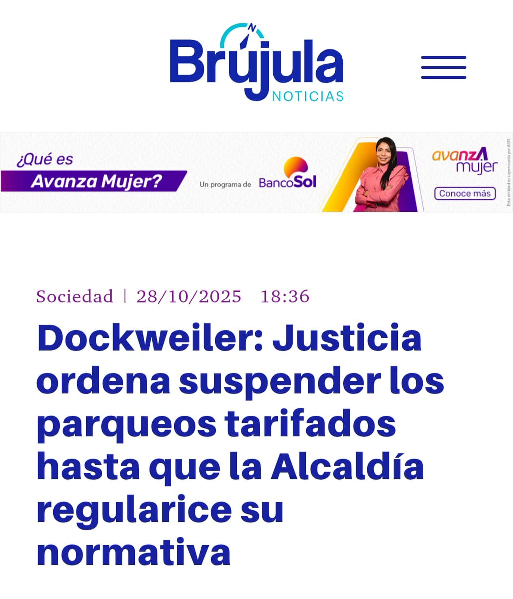Celebro la decisión de la Sala Constitucional Cuarta del Tribunal Departamental de Justicia de La Paz, respecto a la acción popular presentada con motivo del proyecto de “parqueos tarifados”.

Decisión judicial que ratifica que estaba todo mal concebido, planificado y ejecutado