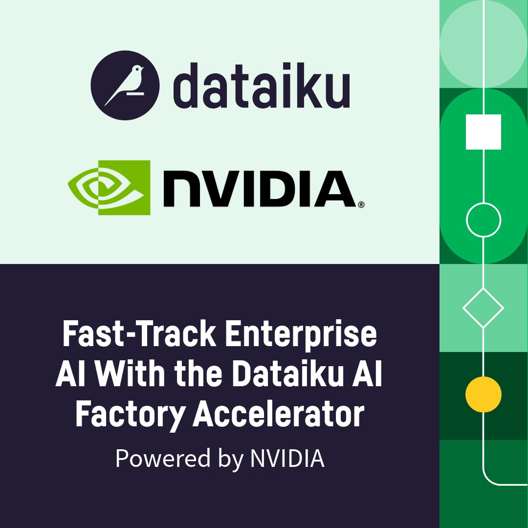 DataikuとNVIDIAが協業、「AI Factory Accelerator」をリリース 🏆
AI導入の壁「プロトタイプから本番環境への移行」を突破し、AIの実験倒れを防ぎます。
3つの核心：
✅ 複雑性の解消（ノーコード～フルコード統合環境）
✅ ガバナンスの確立（企業統制）
✅ スケーラビリティ（NVIDIA GPUと最適化）