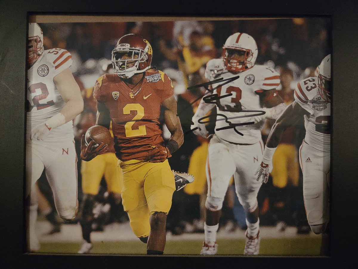 My signed Adoree Jackson picture from the last time USC played Nebraska.  He returned a kick 98 yards for a TD in the first quarter. ✌️