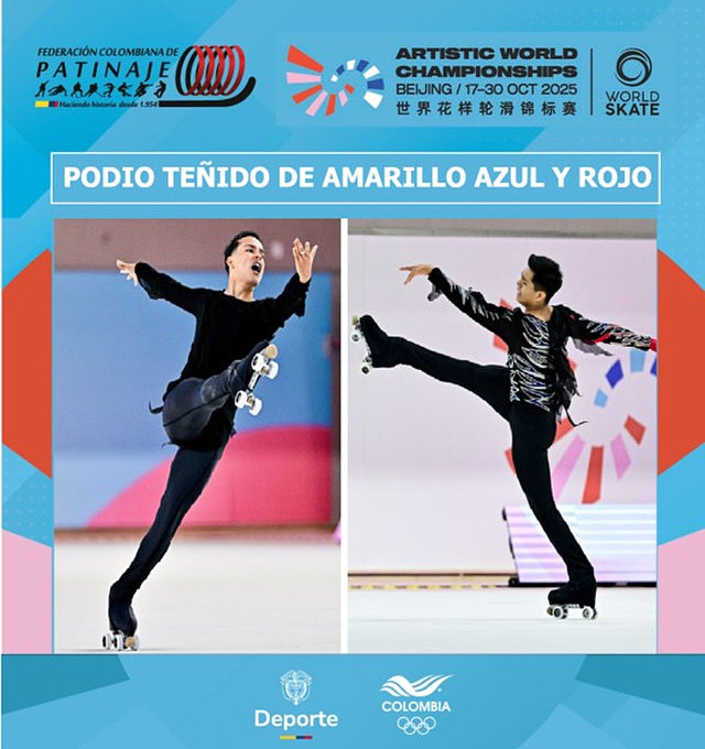¡Arriba Colombia! 🇨🇴

El tricolor colombiano —amarillo, azul y rojo— volvió a ondear en el podio del Campeonato Mundial de Patinaje Artístico Beijing 2025 

Esta vez con un oro y una plata. Le contamos todos los detalles en nuestro sitio web 📲 fedepatin.org.co/noticias-artis…