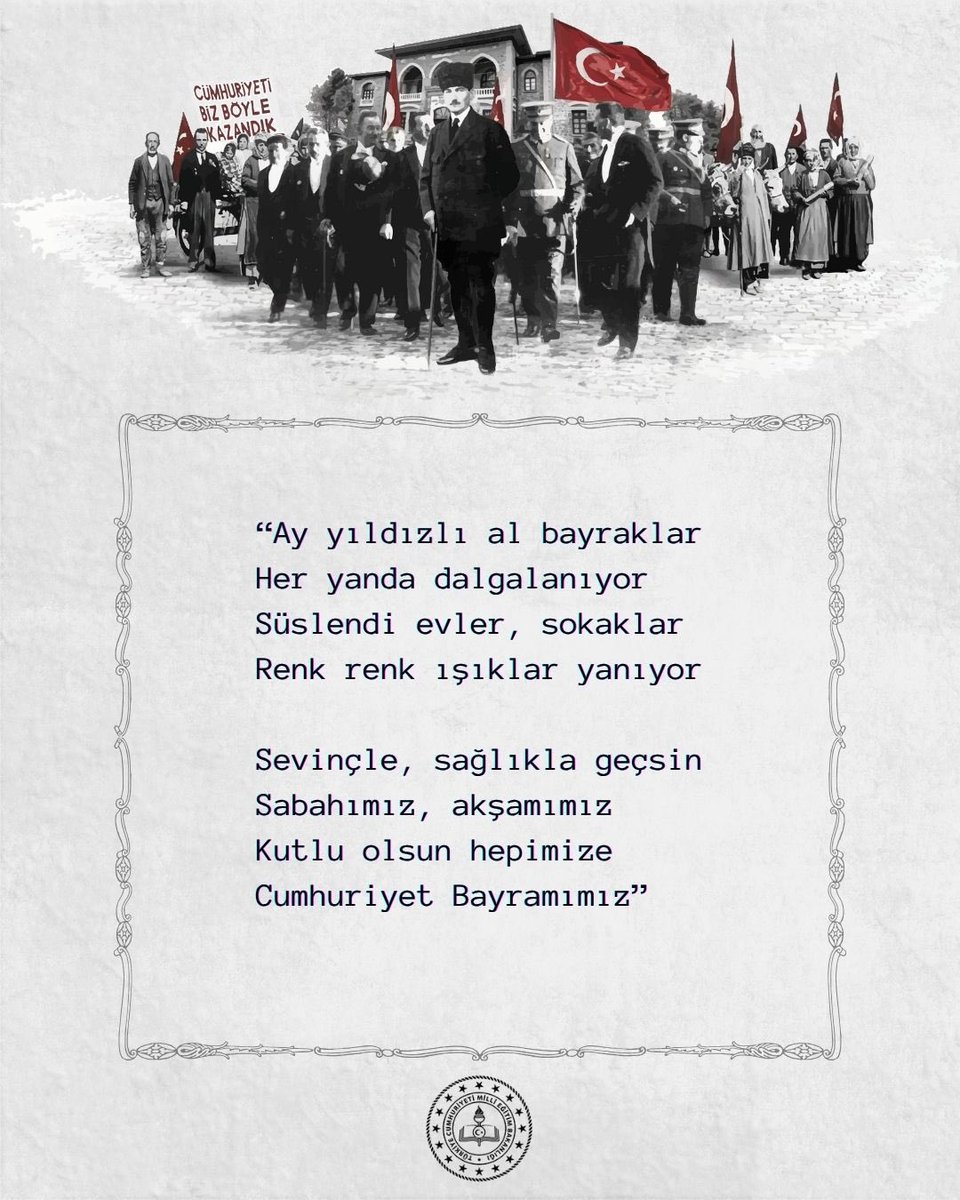 🇹🇷29 Ekim Cumhuriyet Bayramımız 🇹🇷 kutlu olsun! Cumhuriyetimizin Kurucusu Gazi Mustafa Kemal Atatürk başta olmak üzere vatanımız uğrunda canlarını feda eden  kahramanlarımızı saygı,rahmet ve minnetle anıyoruz.