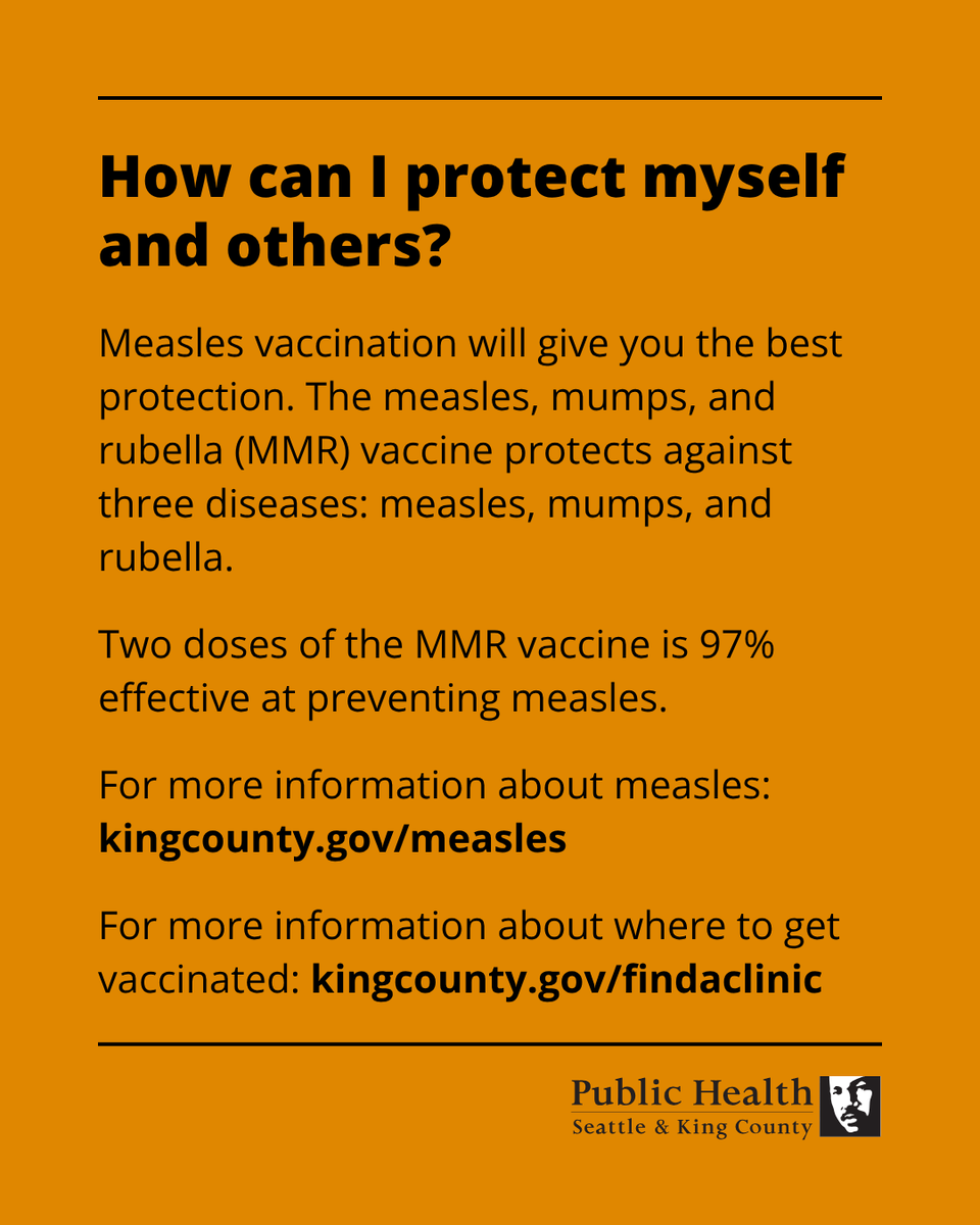 A measles case has been confirmed in a King County adult. The individual was on the same flight as a person with a confirmed case of measles that was previously announced on October 17, 2025. 

More information: kingcounty.gov/measles