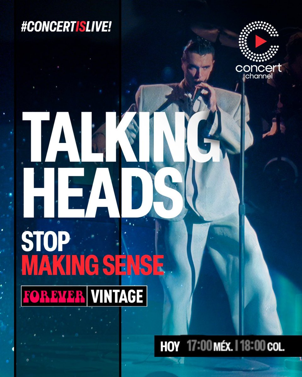 ConcertChannel1's tweet image. No te olvides de que HOY tienes una cita con Talking Heads en #ConcertChannel