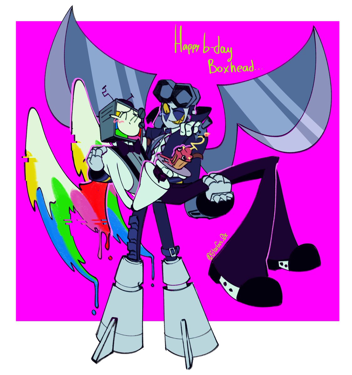 Happy birthday boxhead....... | #mrpuzzles #mrwpnz #smg4 #fanart