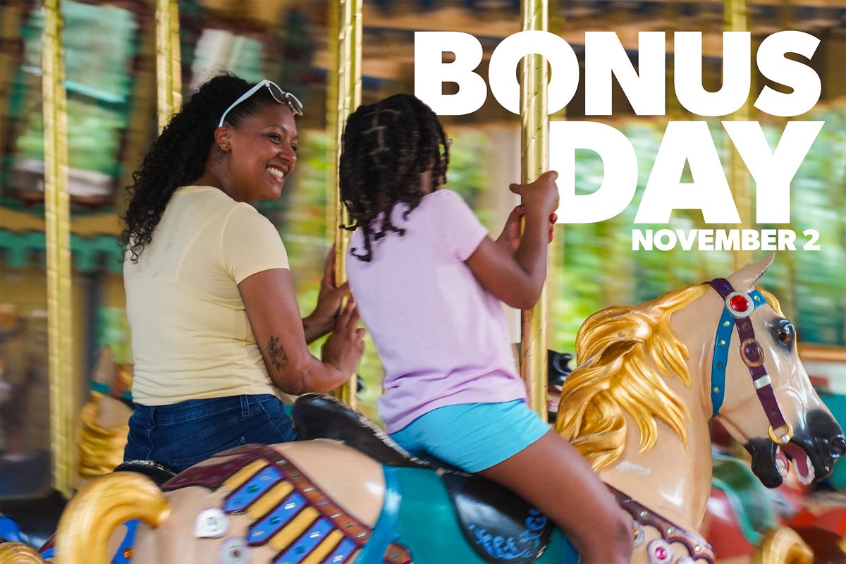 We're keeping the fall fun going with a BONUS DAY this weekend! 🎉

This Sunday, Season Passholders can bring up to six friends for just $19.99 each and enjoy huge deals on select food &amp; merch!