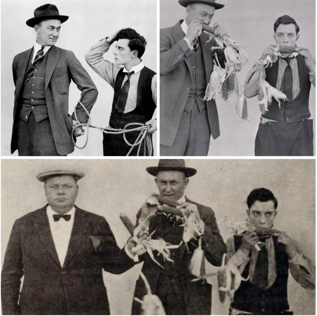 Buster, Roscoe, and baseball legend Ty Cobb. 
#WorldSeries    
#Toronto #BlueJays
#LosAngeles #Dodgers   
#BusterKeaton
#BusterLove🍀