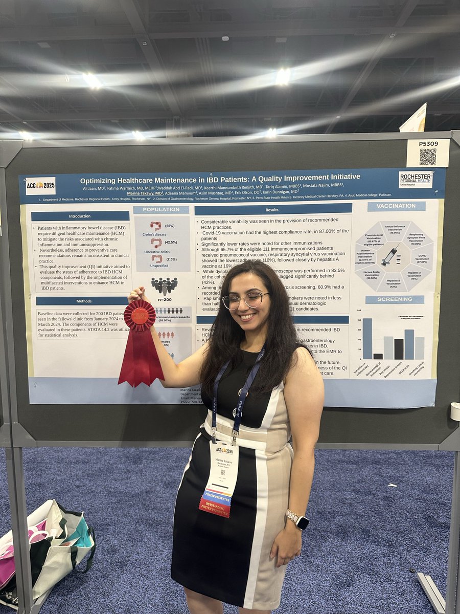 MarinaWahied's tweet photo. Because one ribbon was not enough …
I won the second one today!
Outstanding poster presenter award #2
It was a pleasure meeting and connecting with all the outstanding gastroenterologists and hepatologists!
#ACG2025 @AmCollegeGastro @AmerGastroAssn https://t.co/xmcqphVPhB