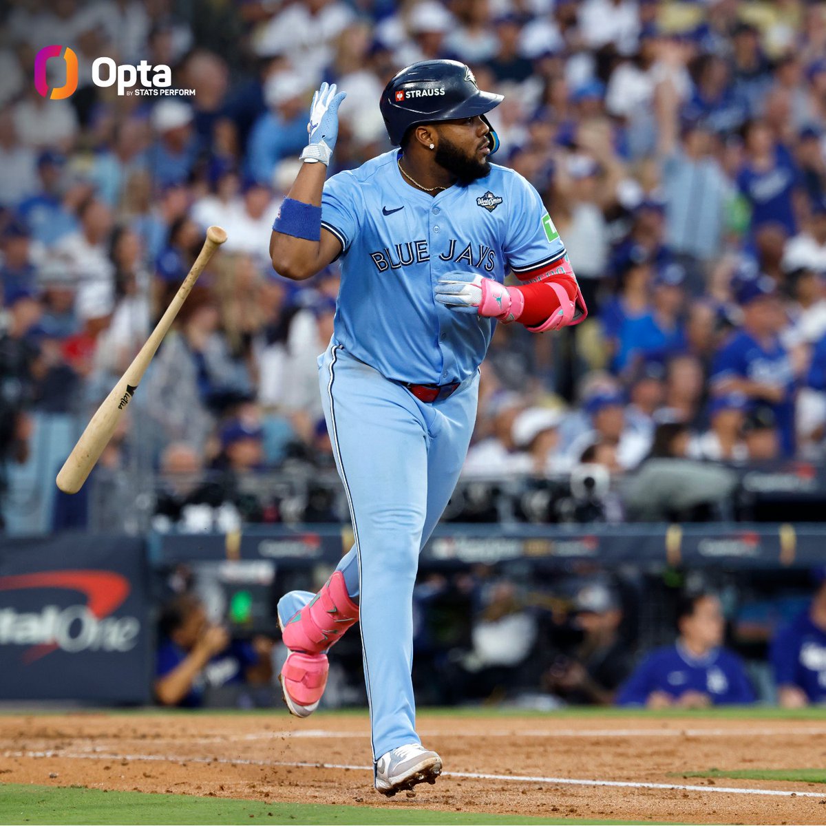 The <a href="/BlueJays/">Toronto Blue Jays</a> have now hit 4 home runs this postseason that turned a deficit into a lead:

Andrés Giménez (ALCS Game 4)
George Springer (ALCS Game 7)
Alejandro Kirk (yesterday)
Vladimir Guerrero Jr. (today)

That's the most by any team in a single postseason in MLB history.