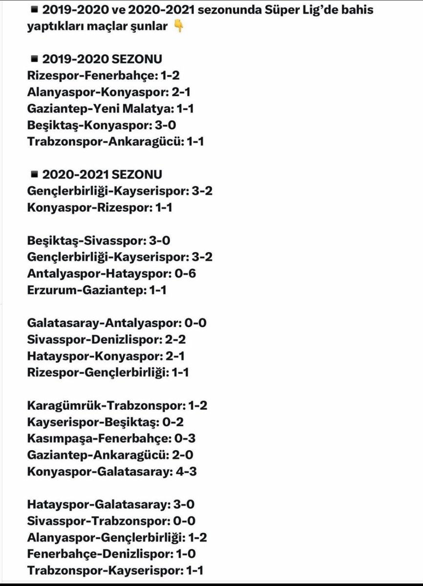 Hakemlerin Bahis oynadığı 2 sezonluk maçlarda
Galatasarayımız hiç kazanamamış !

Hırsız var !