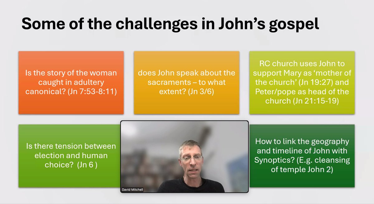 ActsDivinity's tweet image. Our New Testament class are in John’s Gospel this week, thinking through some issues with our New Testament Tutor, David Mitchell.