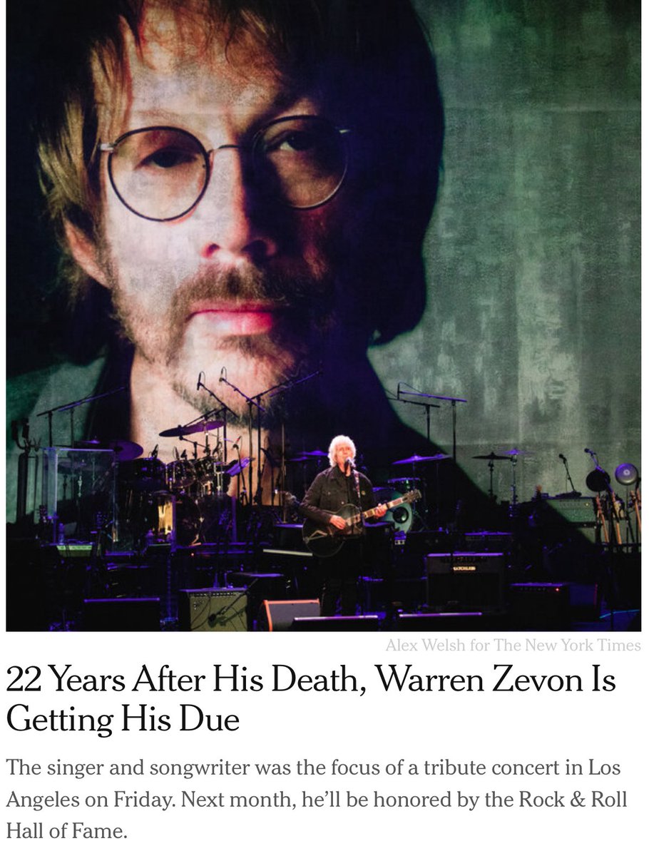 My latest for The New York Times on the great Warren Zevon, in the wake of a lavish tribute concert dedicated to him in Los Angeles and ahead of his induction to the Rock ‘n’ Roll Hall of Fame next week. Gift link here: nytimes.com/2025/10/27/art…