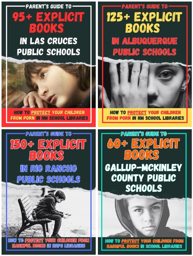 SarahSmithNM's tweet photo. 😳😳😳DONATIONS NEEDED: Progressive legislators are trying to make it MORE DIFFICULT to remove age-inappropriate explicit content from schools. Donations will pay for PRINTING COSTS so we can educate school board members, school admins, and community members about the REAL issues. We now have 4 parent’s guides to explicit books in (NEW!) GALLUP-MCKINLEY, ALBUQUERQUE, RIO RANCHO, AND LAS CRUCES SCHOOLS. You can donate for printing costs here 👇🙏👇 https://t.co/pksqDX657o
100% of donations received right now will be used for printing costs. 

Although they don't want you to know about it, NM school districts have refused to protect children from the pornographic and excessively violent content in their school libraries. They have books with detailed descriptions of child r4pe, s3x acts between adults and children, children using hard drugs and s3x toys, children engaging in cutting and suicidal behaviors, excessively violent imagery, etc. Most parents have no idea that these books are present in their children's schools. 

Parents can DOWNLOAD THE GUIDES to find out which books are in their child's school library and HOW TO OPT OUT their kids HERE  🧐🧐🧐: https://t.co/jBO7p3oPms

@dowfornm @BenLuna4US @paul_s_martin76
@Lord4NM @nmx575 @RepBlock @ThorntonforNM
@ElectJayCBlock @NMSenate_GOP @NMHouseGOP
@NewMexicoGOP @RamonaG554378 @YvetteNary
@Better2GetherNM @RealFFU @libsoftiktok @ConceptualJames  @unopablocy60 @LoganLancing
@Xalvinlui @Jenn_McW @pgessing @RioGrandeFndn
@iamlisalogan @CourageHabit