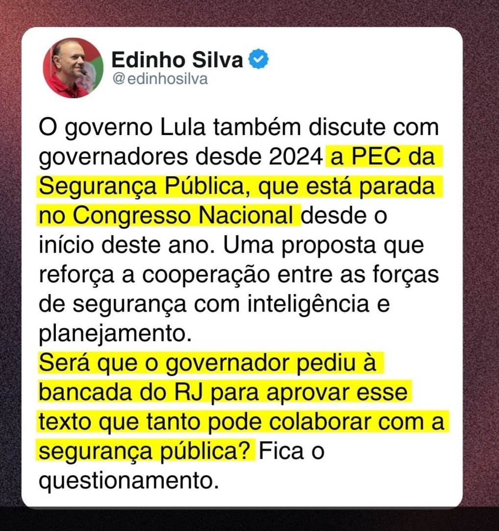 <a href="/claudiocastroRJ/">Cláudio Castro</a> O LULA FEZ UMA REUNIÃO COM  GOVERNADORES E VCS SIMPLESMENTE NAO QUISERAM AJUDA MÚTUA ENTRE GOV. FED. E ESTADO....ERA ISSO Q O SENHOR QUERIA?