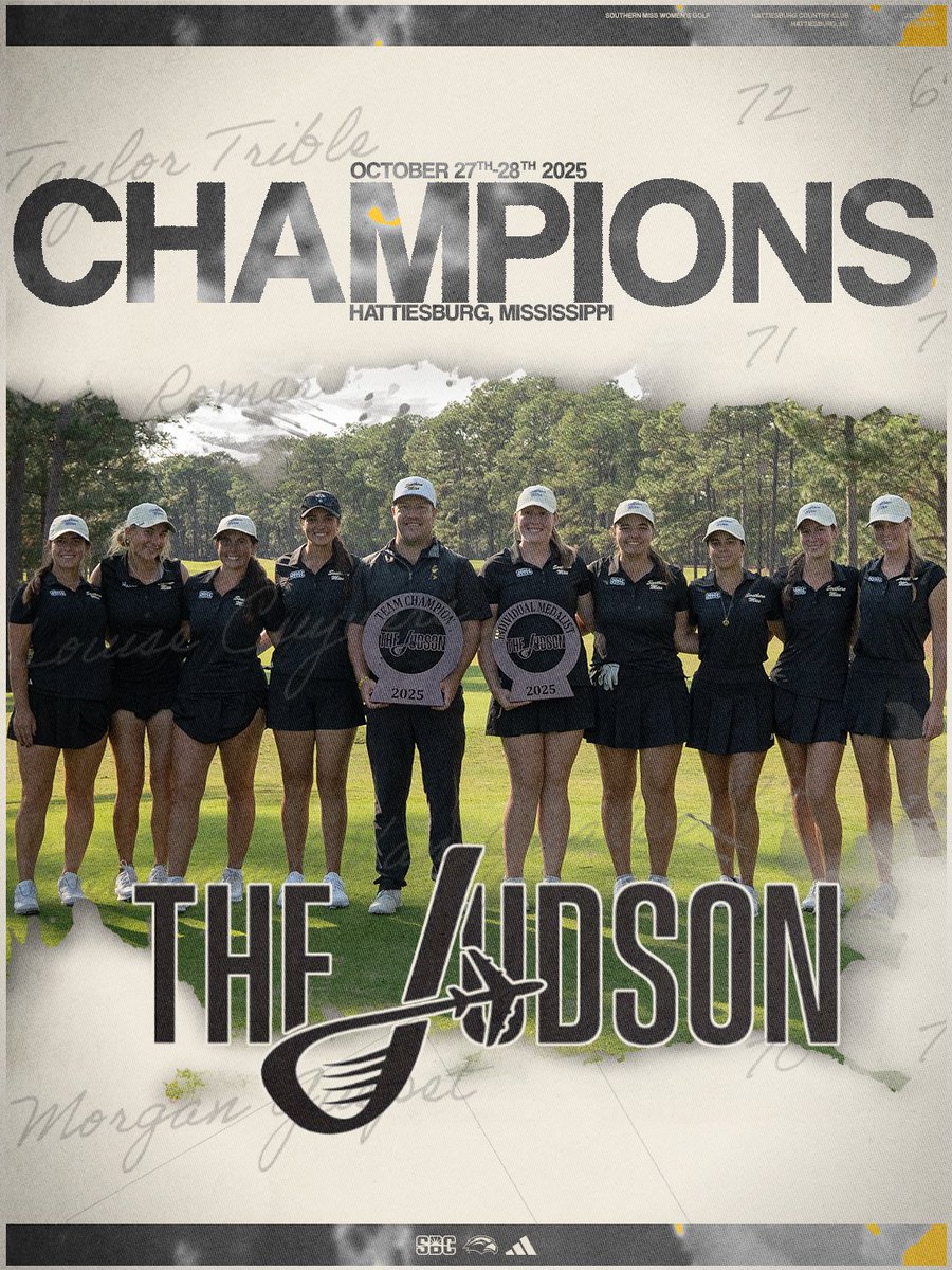SouthernMissWG's tweet image. BACK-TO-BACK JUDSON CHAMPS 🏆🏆

The Golden Eagles beat Tulane in a two-hole playoff

#SMTTT