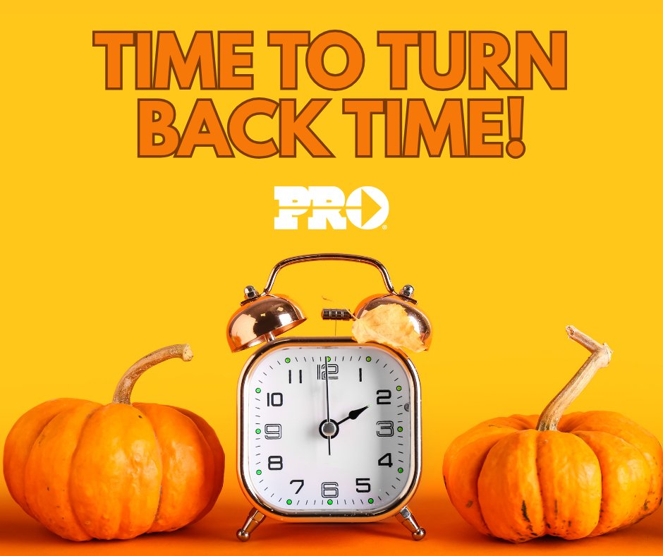 PROHardwareDIY's tweet photo. Don’t forget to fall back and double-check the hours for your local PRO! ⏰🍂 https://t.co/Ug62Fh9khv