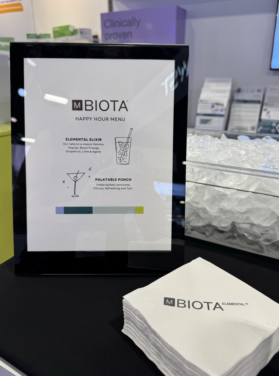 We’re moving our mBIOTA happy hour up  an hour! Starting at 2:30pm we will be serving our ‘Elemental Elixir’ and ‘Palatable Punch’ here at #ACG225, booth #445. 

Please note, these ARE real cocktails, not our elemental diet!