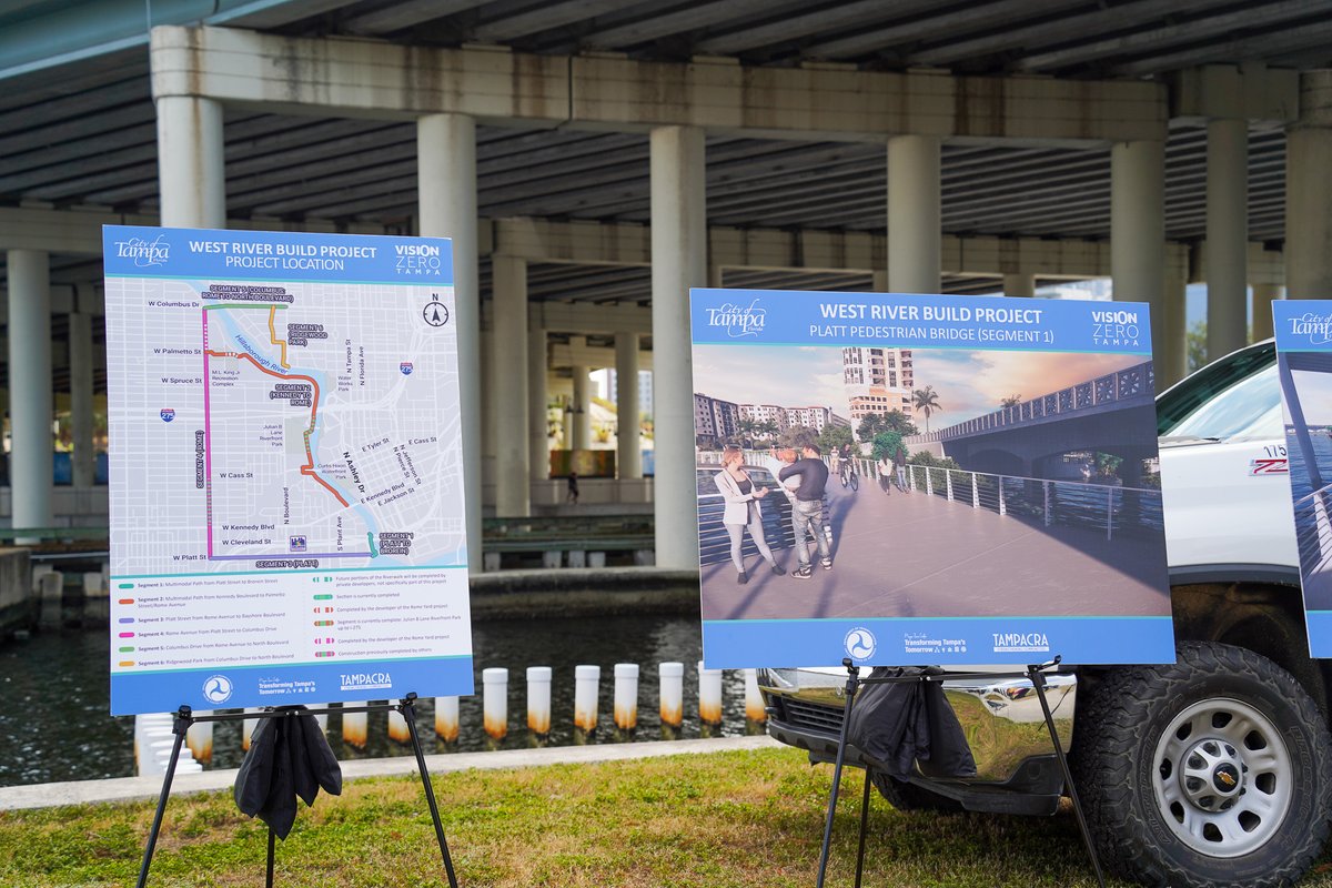IT'S OFFICIAL: The West Riverwalk is underway! 🎉 We're creating 2mi of new Riverwalk with a living shoreline &amp; scenic outlooks. It will also feature 5mi of major transportation upgrades like new bicycle &amp; pedestrian trails, safer crosswalks, upgraded lighting &amp; landscaping.