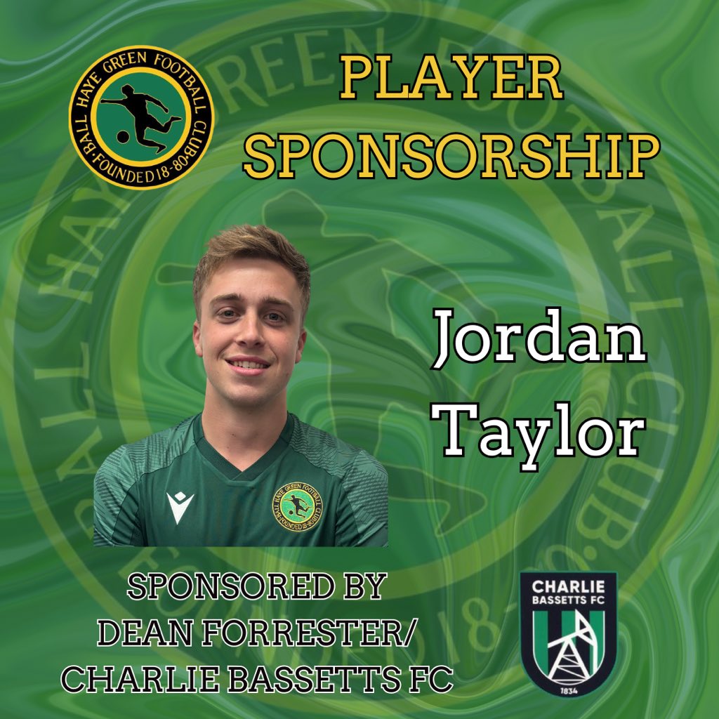 💚 PLAYER SPONSORSHIP 💚

Thankyou to Dean Forrester &amp; Charlie Bassetts FC for sponsoring Jordan Taylor for the 2025/26 season! 🟢⚪️