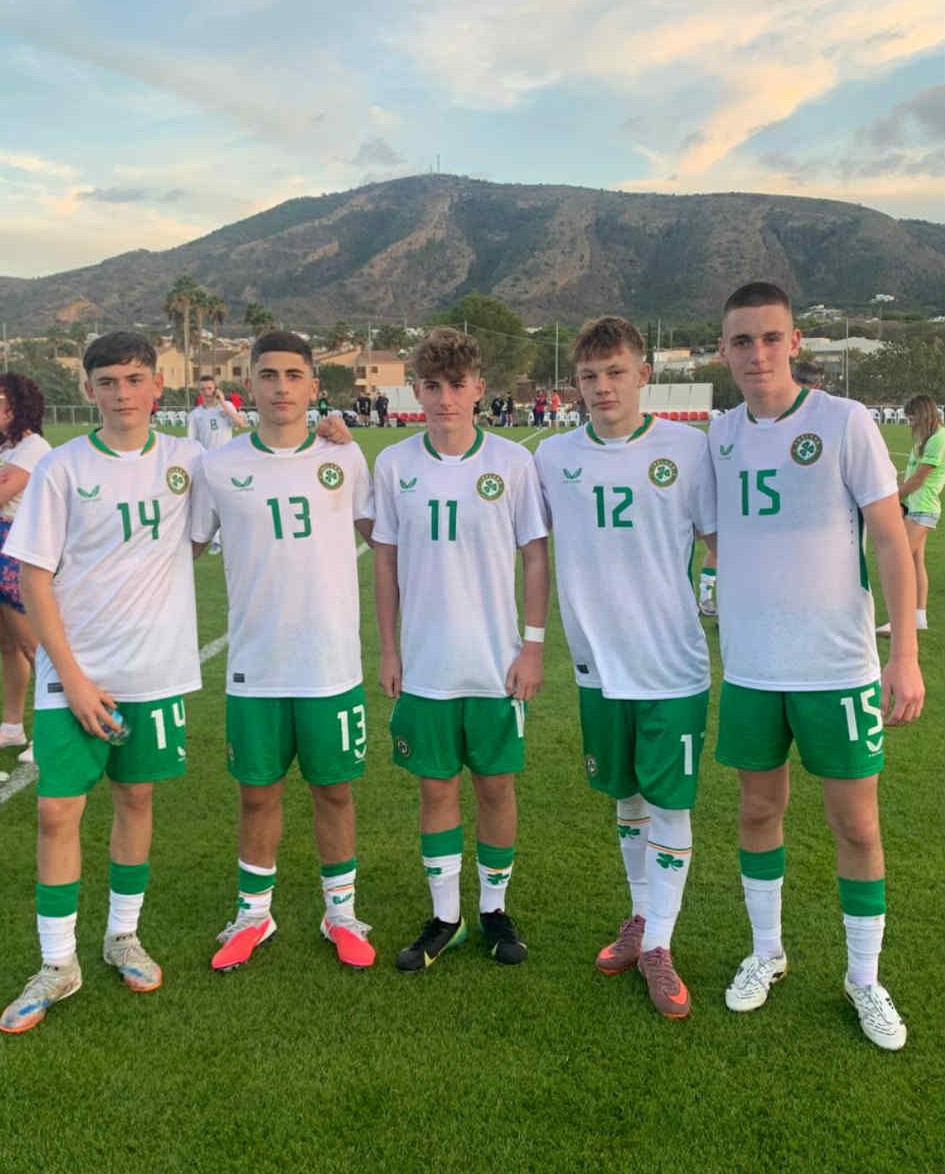 Well done Patrick, Mate, Harry, Jorunas and Robert who were all involved in the Ireland squad for today's international away to Spain, their first time ever to don the jersey at this level🇮🇪🇮🇪